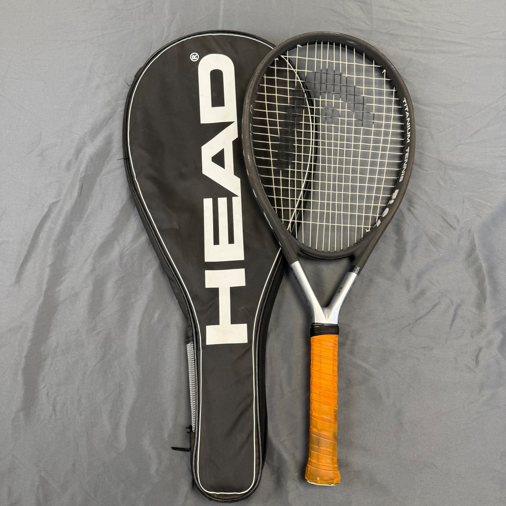 HEAD Ti S6 Titanium Tennis Racket Oversized Black Silver with Cover
